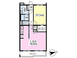 TwinLeavesEast 1LDKの間取図画像