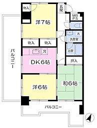 グリーンシティー三樹 3DKの間取図画像