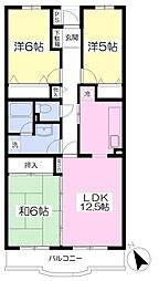 コスモガーデン小手指 3LDKの間取図画像