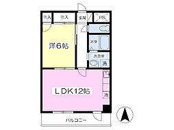 セントラル安田 1LDKの間取図画像