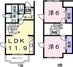 M・Mハイツ2B 2LDKの間取図画像