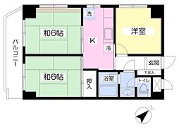 メゾンいまいちA 2DKの間取図画像