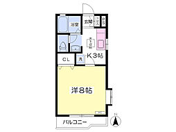 プレンボヌール 1階1Kの間取り
