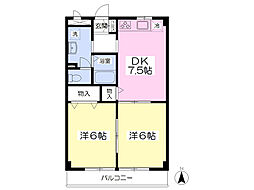 マイホーム 2DKの間取図画像