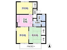 エスポワールB 3DKの間取図画像