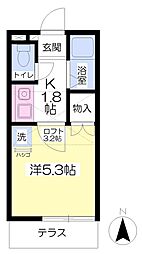 エクセルシャトー中田 1Kの間取図画像