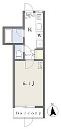 SWANLAKE2 1Kの間取図画像