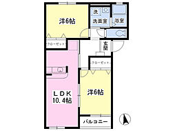 アルティスタC 2LDKの間取図画像