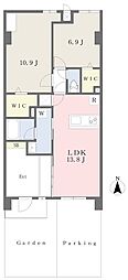ガーデンコート富沢ラグジェ 2LDKの間取図画像