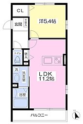クロシェット南仙台A 1LDKの間取図画像