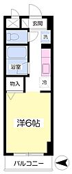 アクシスオオスミ ワンルームの間取図画像