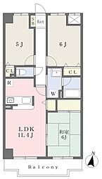エスポワールヤマワ 3LDKの間取図画像