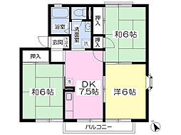 パークサイド南吉成A 3DKの間取図画像
