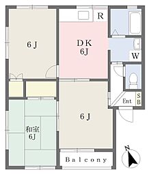 パークアベニューＦ 1階3DKの間取り