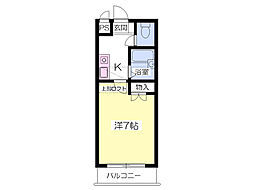 パルフェ相澤 1Kの間取図画像