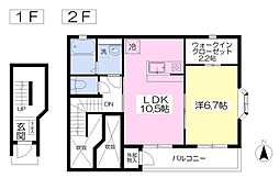 ペルグランデ伝上山・1 1LDKの間取図画像