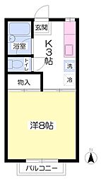 ホワイトハイツ 1Kの間取図画像