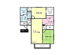 ラルシェF 2LDKの間取図画像