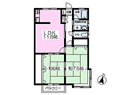 ピュアモール 2LDKの間取図画像
