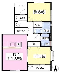 フローレンス壱番館 2LDKの間取図画像