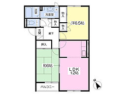 クレアールB 2LDKの間取図画像