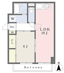 KANNO高松マンション 1LDKの間取図画像