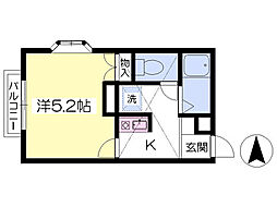 アップルハウス大新町 1Kの間取図画像