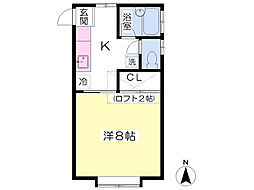 ドリーム館S棟 1Kの間取図画像