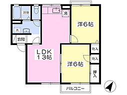 フォルグランツA 2LDKの間取図画像