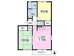 ロイヤルプラザA 2LDKの間取図画像