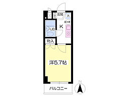 サニーコート福島 1Kの間取図画像