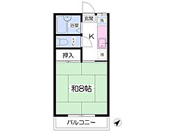 グリーンハイツ永井川B 1Kの間取図画像
