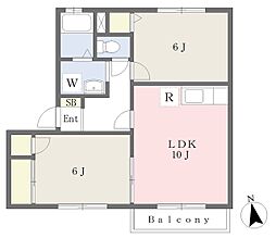 ロイヤルプラザC 2LDKの間取図画像