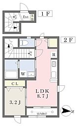 グランメールＩＧ 2階1LDKの間取り