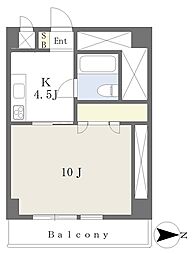 パルファム201 1Kの間取図画像