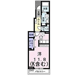 リバーサイドヒル大岩 ワンルームの間取図画像