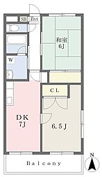 メゾンニチコー 2DKの間取図画像