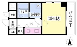 ロイヤルアネックスベイフロント 5階1Kの間取り