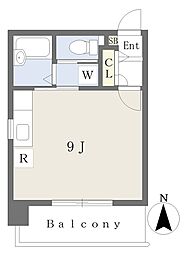 伊予鉄道市駅線 大街道駅 徒歩5分の賃貸マンション 2階ワンルームの間取り
