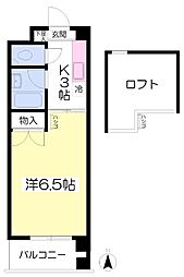 モンシャトー 1Kの間取図画像