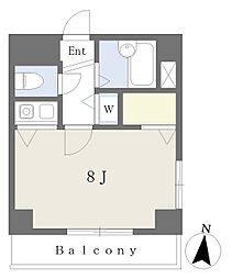 エスポワール松山 ワンルームの間取図画像