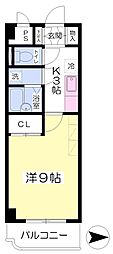 フォレスト中央 1Kの間取図画像