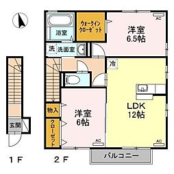 バリュアブルE 2LDKの間取図画像