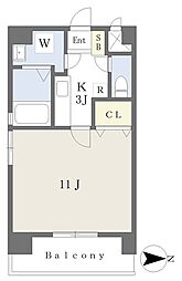 フォルテ山越 1Kの間取図画像