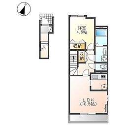 ランド・ヴェルジュ 1LDKの間取図画像