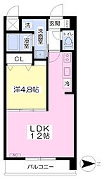 Bios山越 1LDKの間取図画像