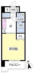 シルキーブリーズ山越 1Kの間取図画像
