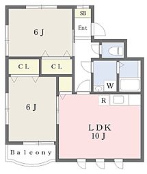 フレンデュオ南斎院 2LDKの間取図画像