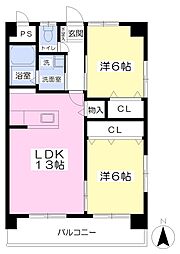 サンシャイン緑町 2LDKの間取図画像