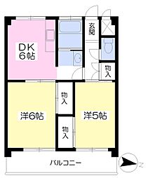 平松ビル 2DKの間取図画像